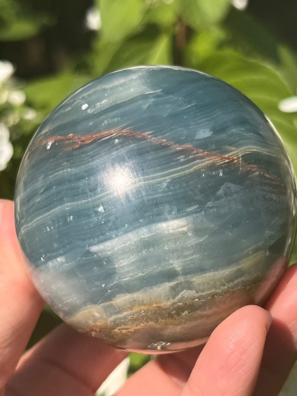 Blue (3) onyx sphere | crystal